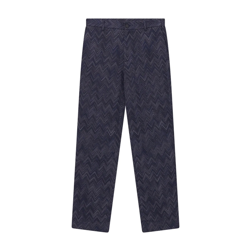 Missoni Stoffen broek Stoffhose mit Zickzack-Muster blau
