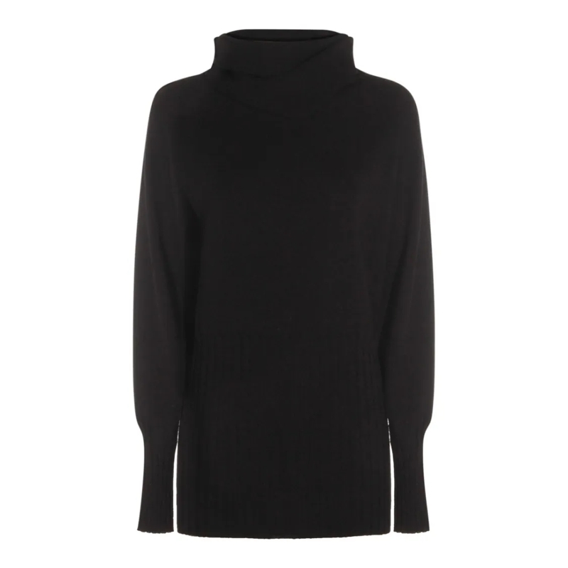 Malo Trui met col Black Cashmere Knitwear Black