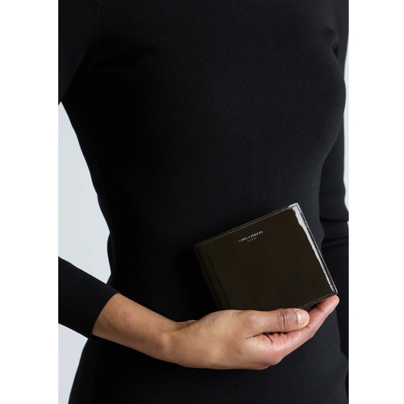 Saint Laurent Bi-Fold-Portemonnaie East West Wallet Dark Vineyard(Image 2)