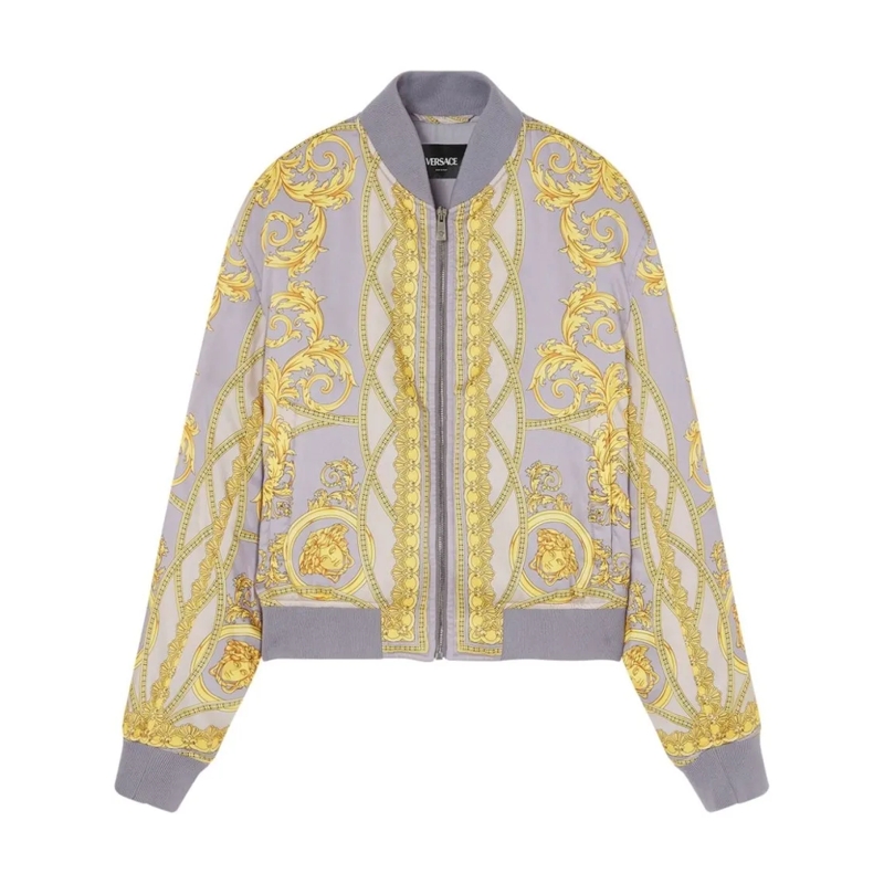 Versace  Beluga Grey Baroque Print Jacket Neutrals