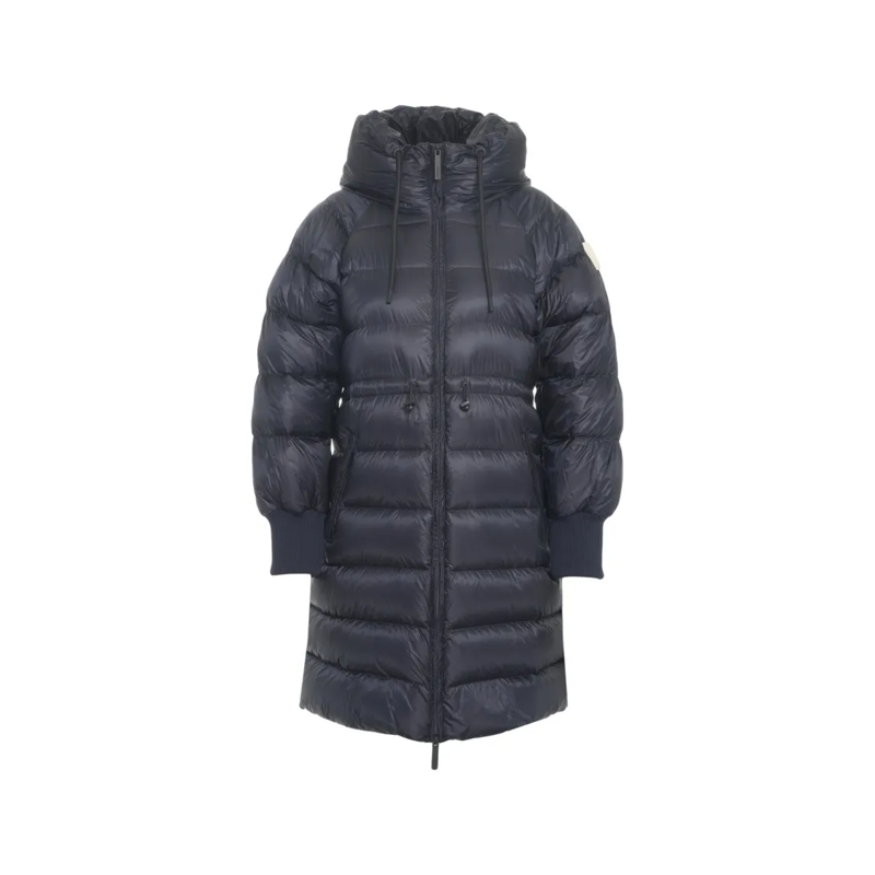 After Label  Quilted Puffer Coat With Adjustable Hood And Draws Grey