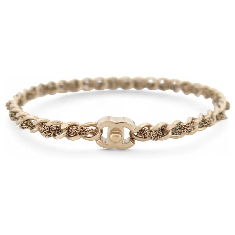 Chanel Armband NEUES CHANEL CC LOGO ARMBAND GOLDMETALL INTERLACIE gold