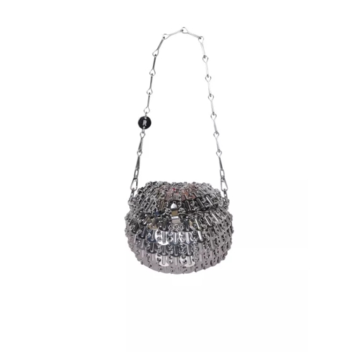 Paco Rabanne Handbag With Adjustable Chain And Shiny Metallic D Silver Borsa a tracolla