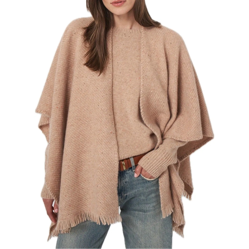 REPEAT CASHMERE  Cashmere poncho camel beige