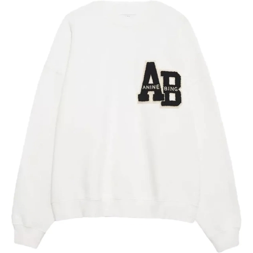 Anine Bing Sweatshirts sweater wit logo weiß