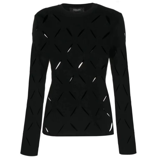Versace Cut-Out Knitted Jumper Black 