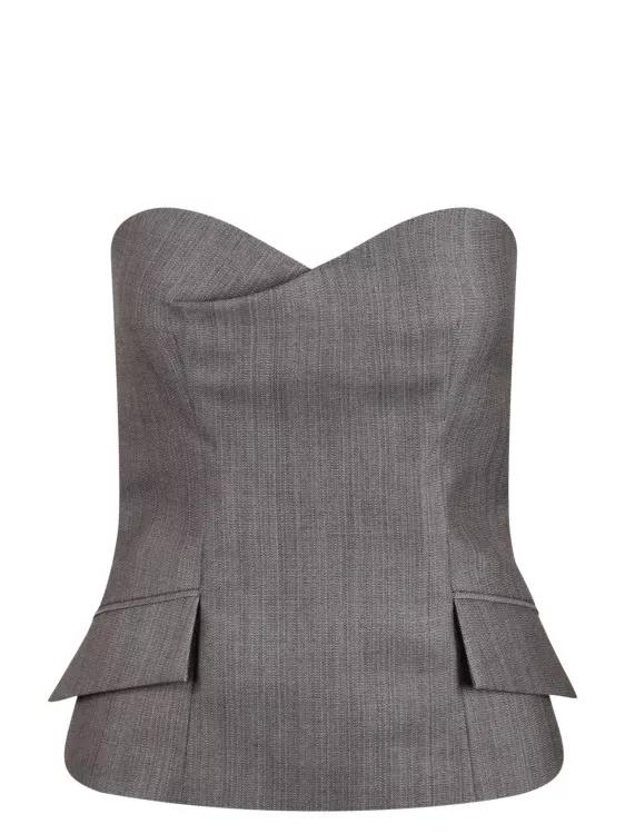 Alberta Ferretti - Sweetheart Top - Größe 44 - grau