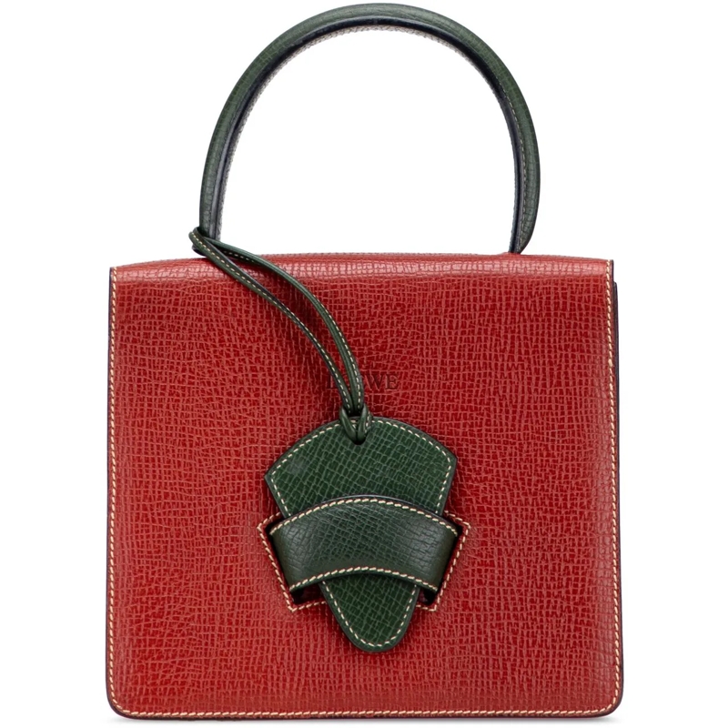Loewe Fourre-tout Textured Leather Barcelona Handbag rot