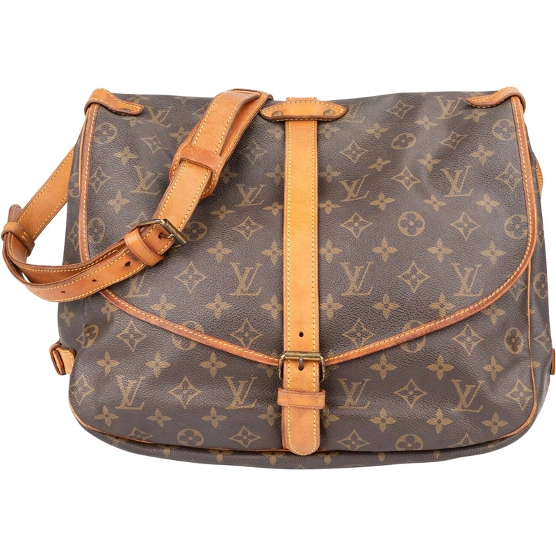 Louis Vuitton Schultertasche Louis Vuitton Canvas Monogram Saumur 35 Crossbody  braun
