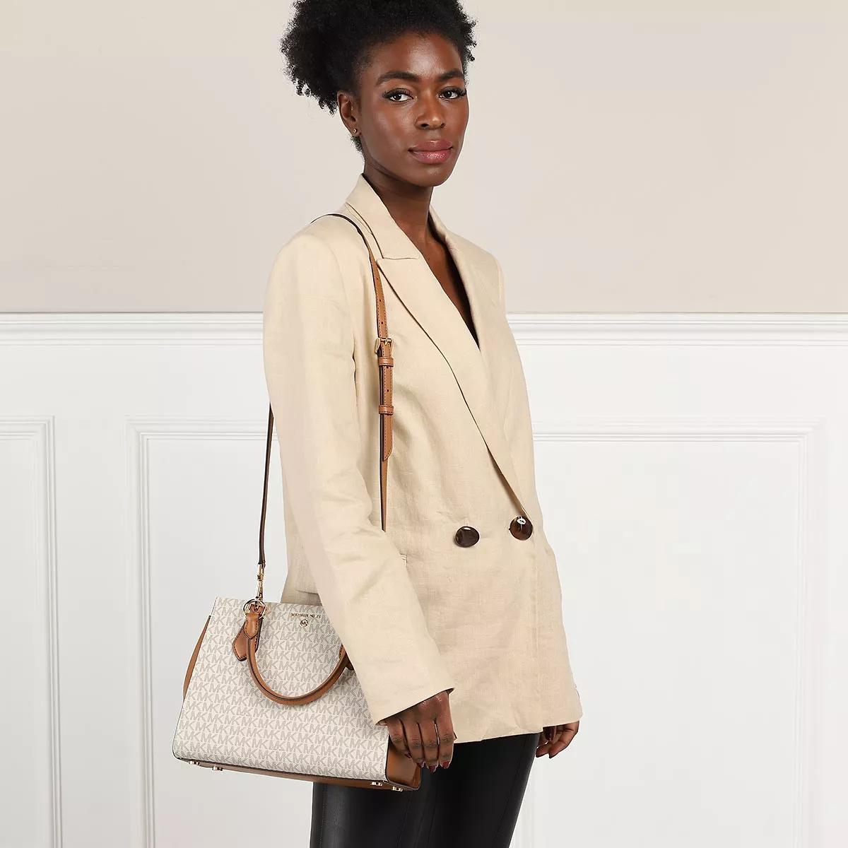 Michael Kors Canvas Satchel Vanilla Acrn Tas Beige Dames