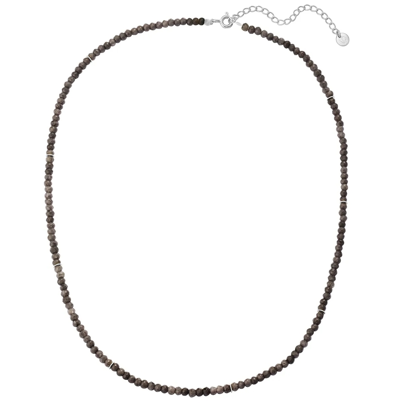 Glanzstücke München Mittellange Halskette Sterling Silber Halskette Chalcedon grau(Image 2)