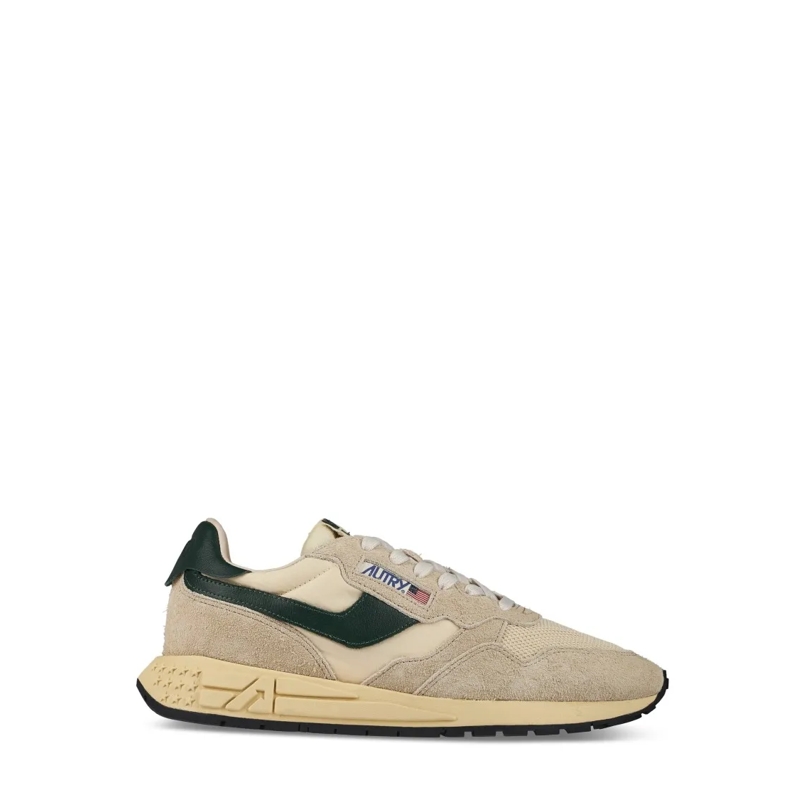 Autry International Low-Top-Sneaker Vintage-Inspired Beige Sneakers With Multi-Color L Neutrals