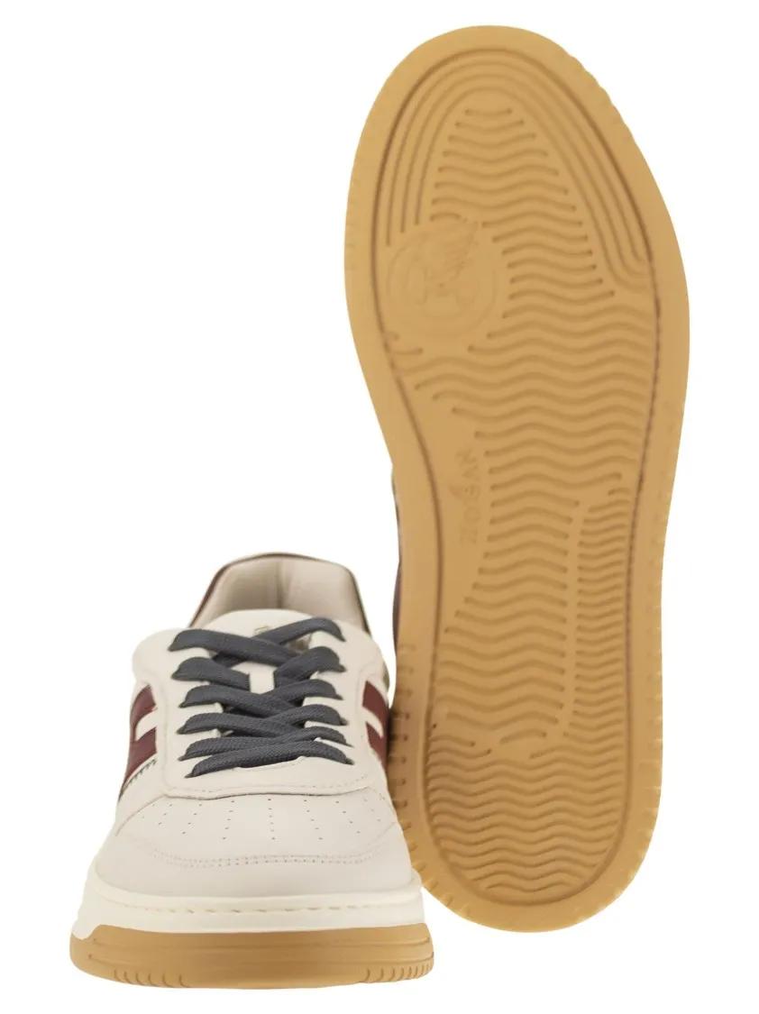 Thumbnail - Hogan Low-Top Sneaker - H630 - Leather Lace-Up Trainers - Gr. 8_5 - in Beige - für Damen