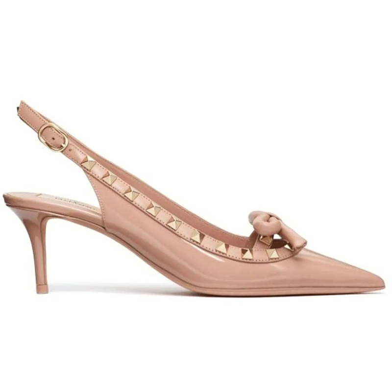 Valentino Garavani T-shirt Valentino Garavani Leather Slingback Pumps beige