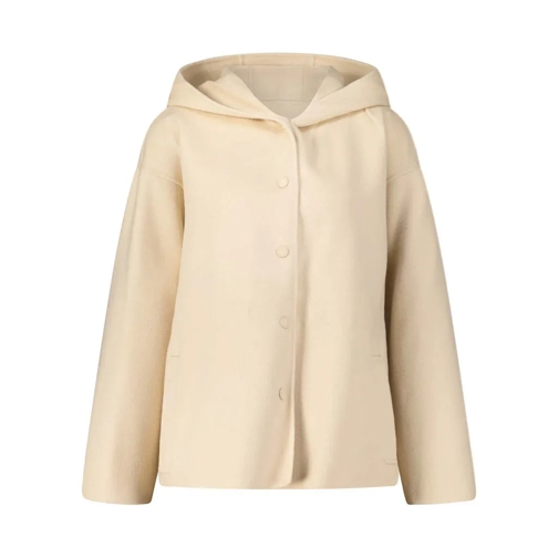 Max Mara Kapuzenjacke Gennaio aus reiner Wolle Creme Giacca di transizione