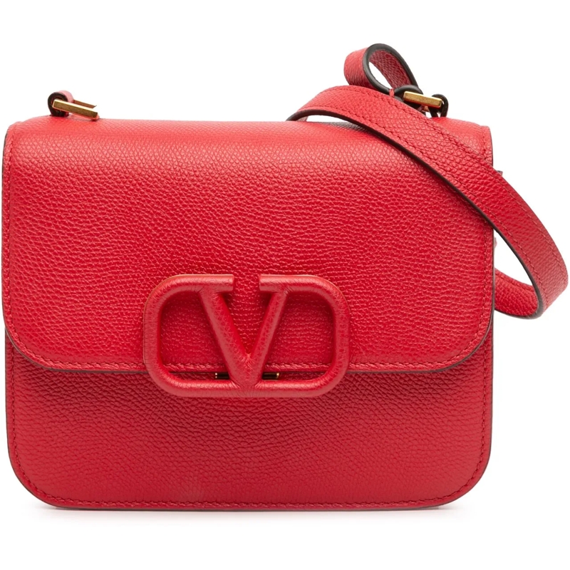 Valentino Garavani Schultertasche Small Grained Calfskin VSling Crossbody rot
