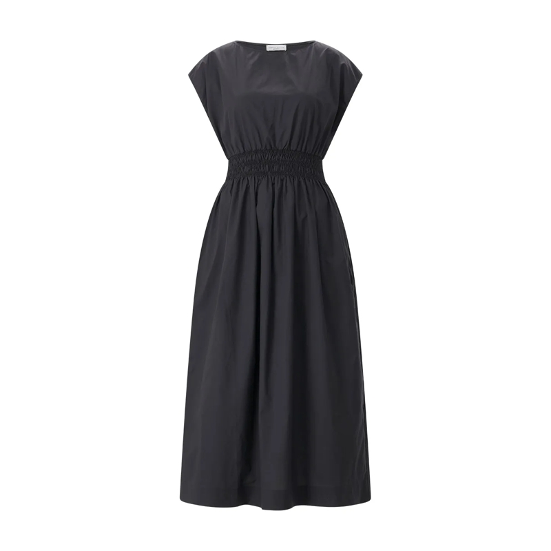 Roberto Collina Maxikleid Midikleid aus Baumwolle schwarz