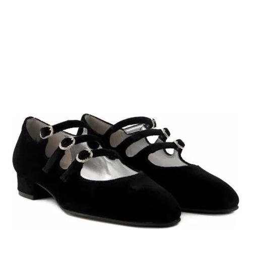 Carel Paris Ariana Ballerinas - Velvet - Black Black Ballerine