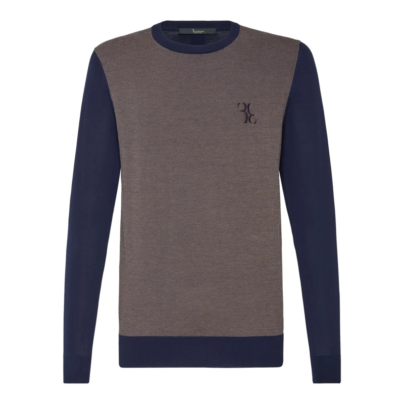BILLIONAIRE  Rundhalspullover Double B dunkel-blau