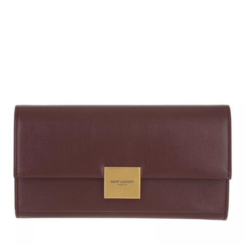 Saint Laurent Bellechasse Flap Wallet Smooth Leather Dark Red Flap Wallet