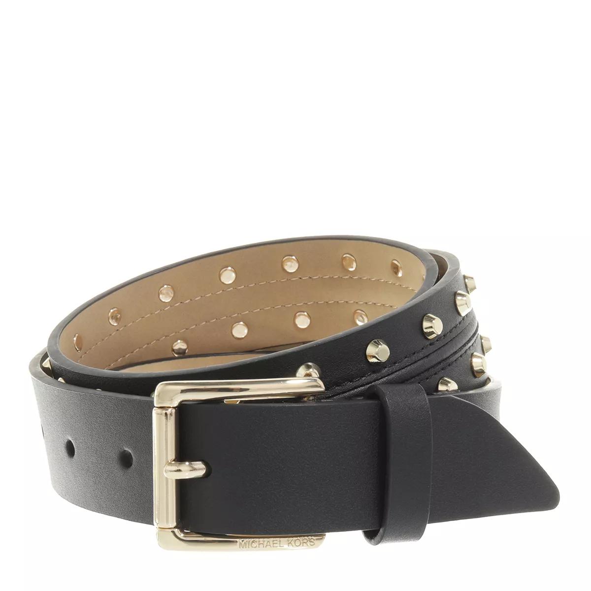 Non Reversible 32Mm Astor Stud Leather Belt Black Ceinture en cuir