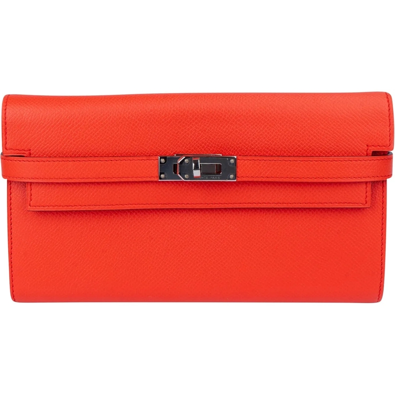 Hermès Geldbörse Hermes Orange Epsom Leather Kelly Wallet orange