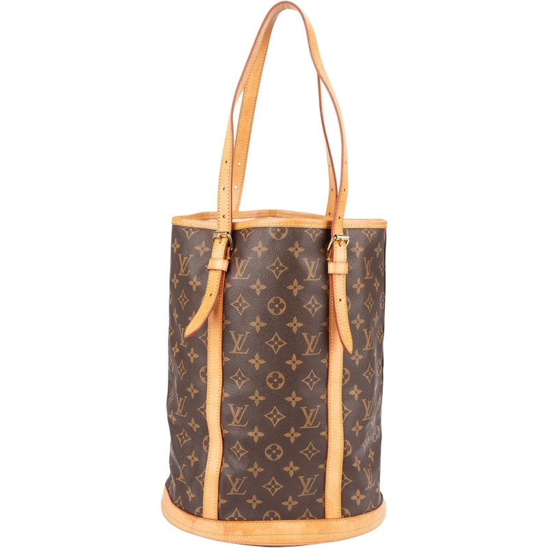 Louis Vuitton Schultertasche Louis Vuitton Canvas Monogram Bucket Bag GM Should braun