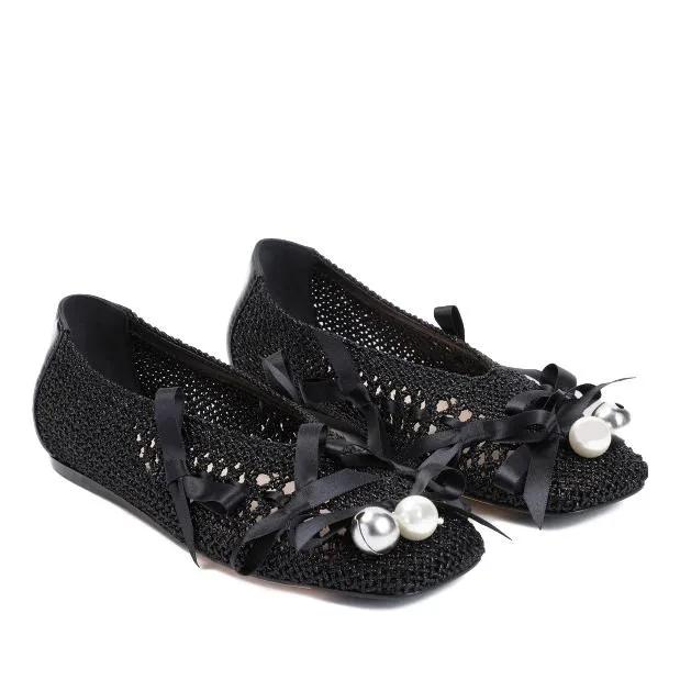 Simone Rocha Loafers & Ballerinas - Bell Charm Crochet Ballerina - Gr. 40 (EU) - in Schwarz - für Damen