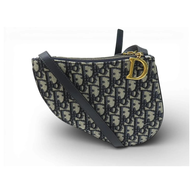 Christian Dior Pochette NEUE HANDTASCHE POCHETTE CHRISTIAN DIOR TRIO SADDL hellblau