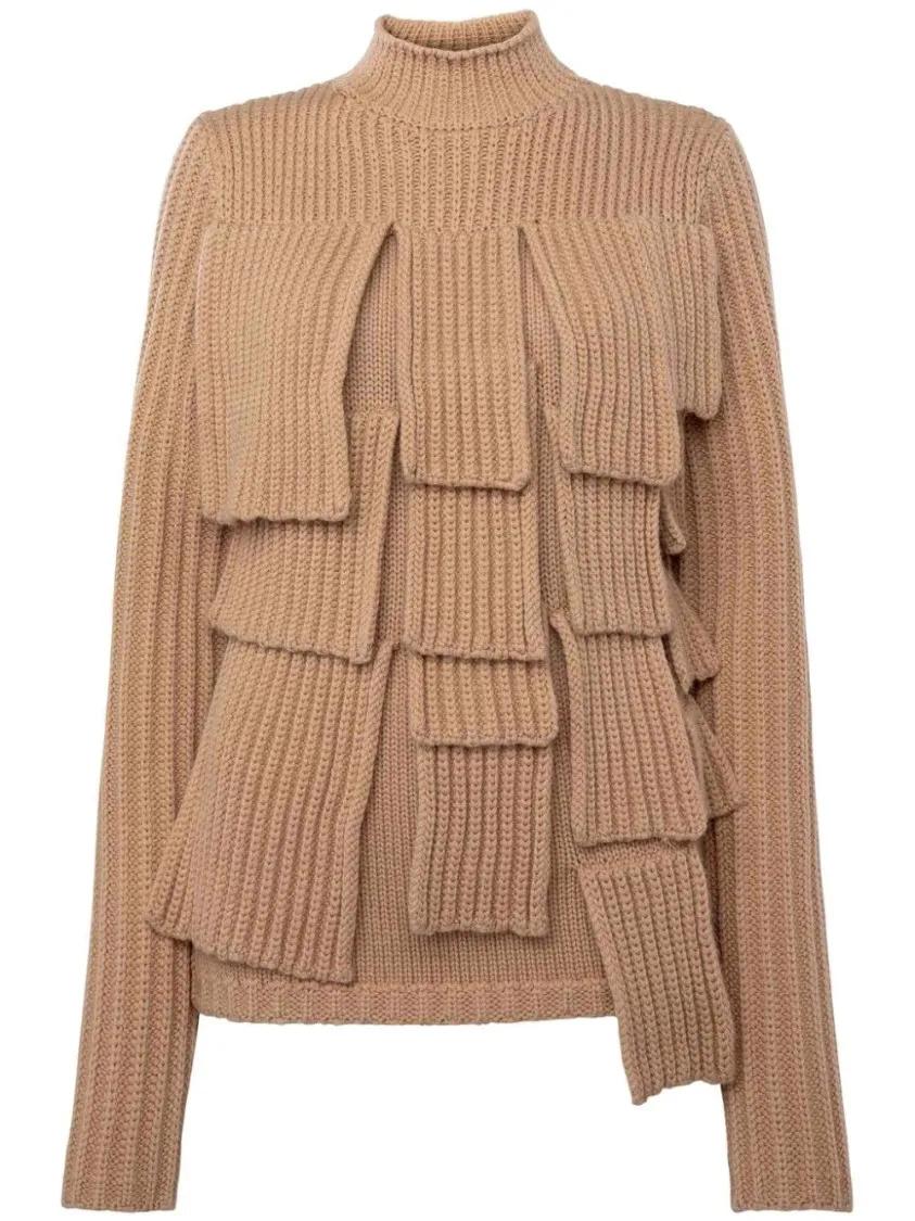 Thumbnail - J.W.Anderson - Panelled Ribbed Jumper - Größe L - braun