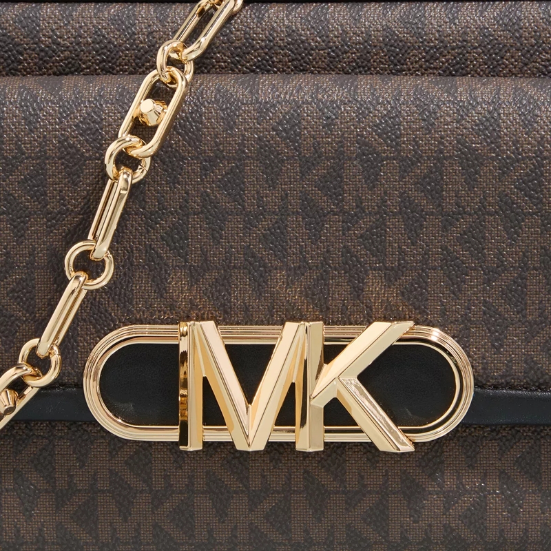 MICHAEL Michael Kors Crossbody Bag Parker Medium Chain Swag Camera Crossbody Brown Blk(Image 4)