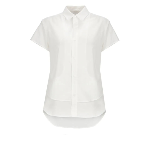 Y-3 Chemises Asymmetric Hem Cotton Shirt White