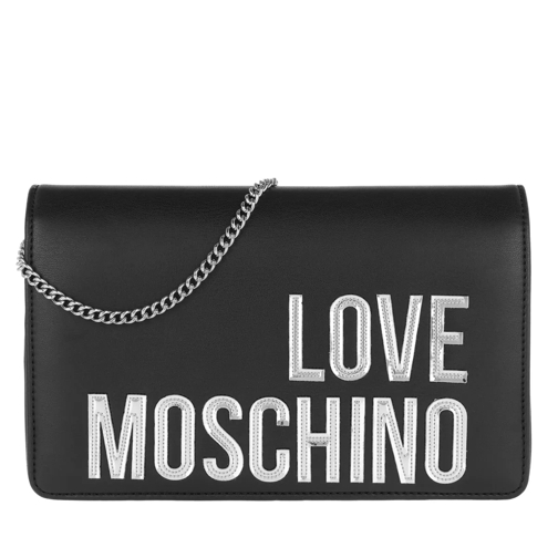 Love Moschino Matt Nappa Pu Chain Crossbody Bag Nero Crossbodytas
