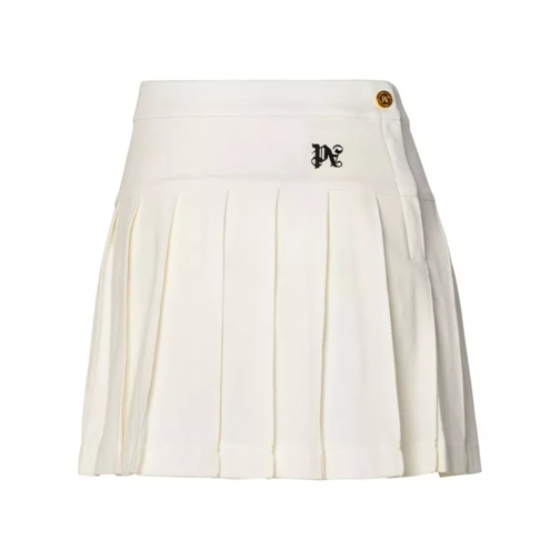 Palm Angels White Cotton Miniskirt White 