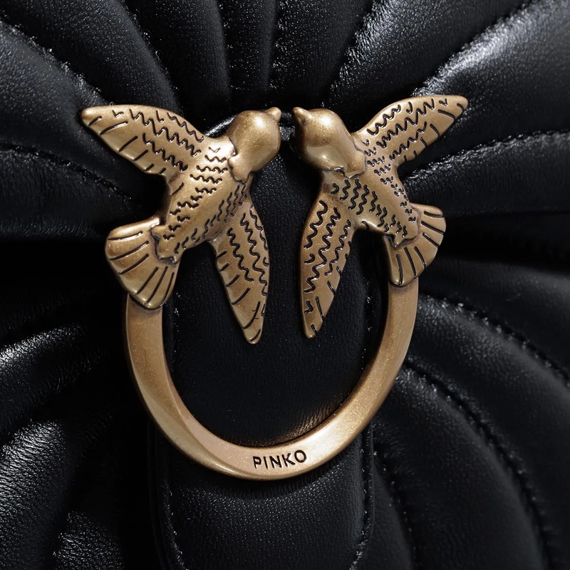 Pinko Schultertasche Love Puff Classic Cl Nero-Antique Gold(Image 10)