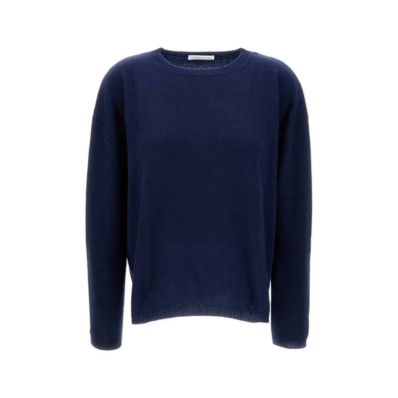 STEFANO MORTARI Trui Classic Knit Sweater With Round Neckline Blue