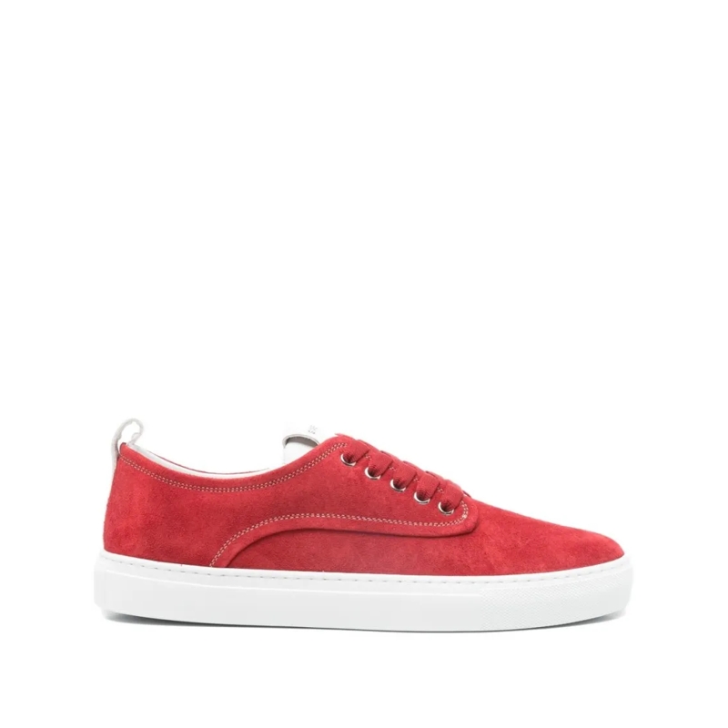 Givenchy Sneaker basse Red Suede Low-Top Sneakers With Topstitching Red
