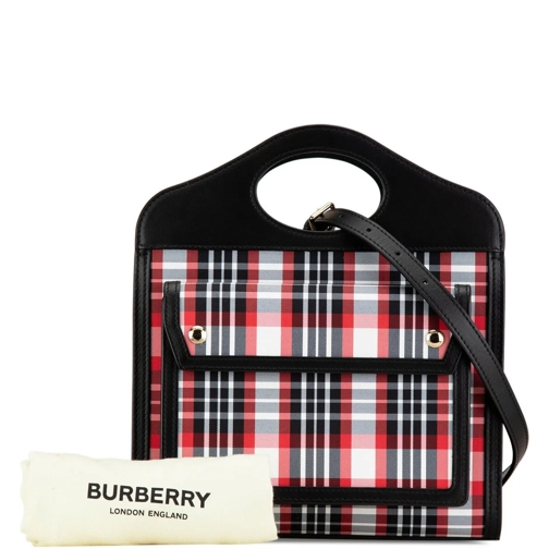 Burberry Fourre-tout 2000-2017 Mini Plaid Canvas Pocket Satchel schwarz (Image 12)