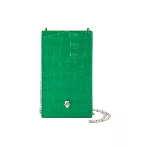 Alexander McQueen Phone Holder With Chain - Leather - Green Green Handytasche