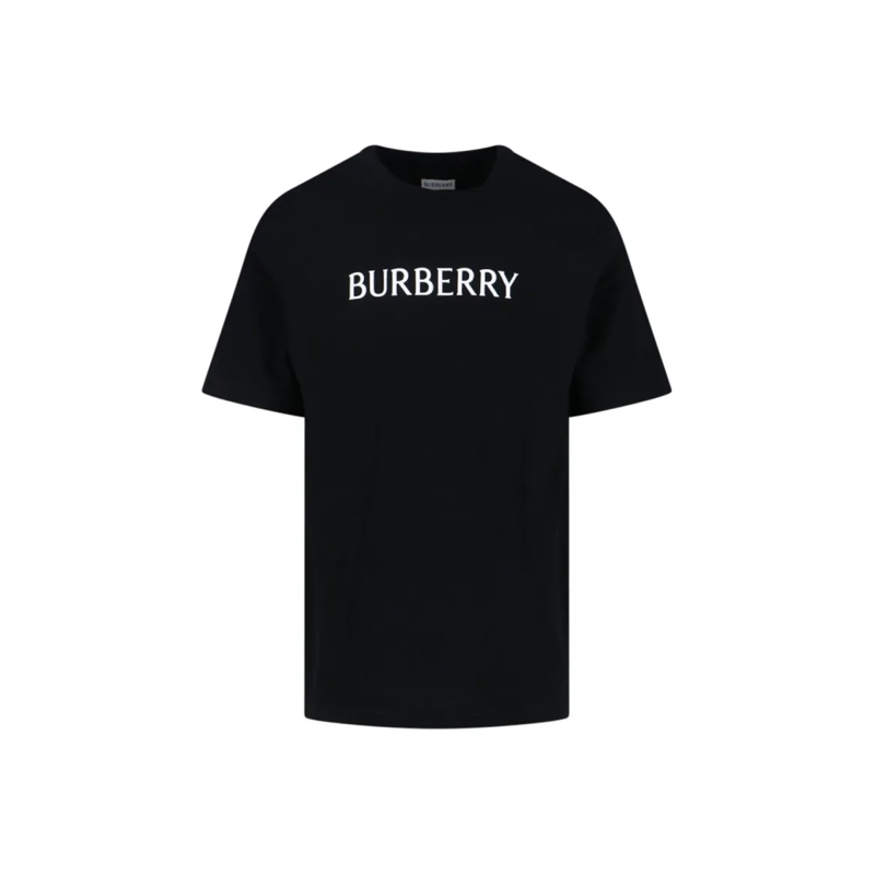 Burberry T-shirt Logo T-Shirt In Black Cotton, Crew Neck Black