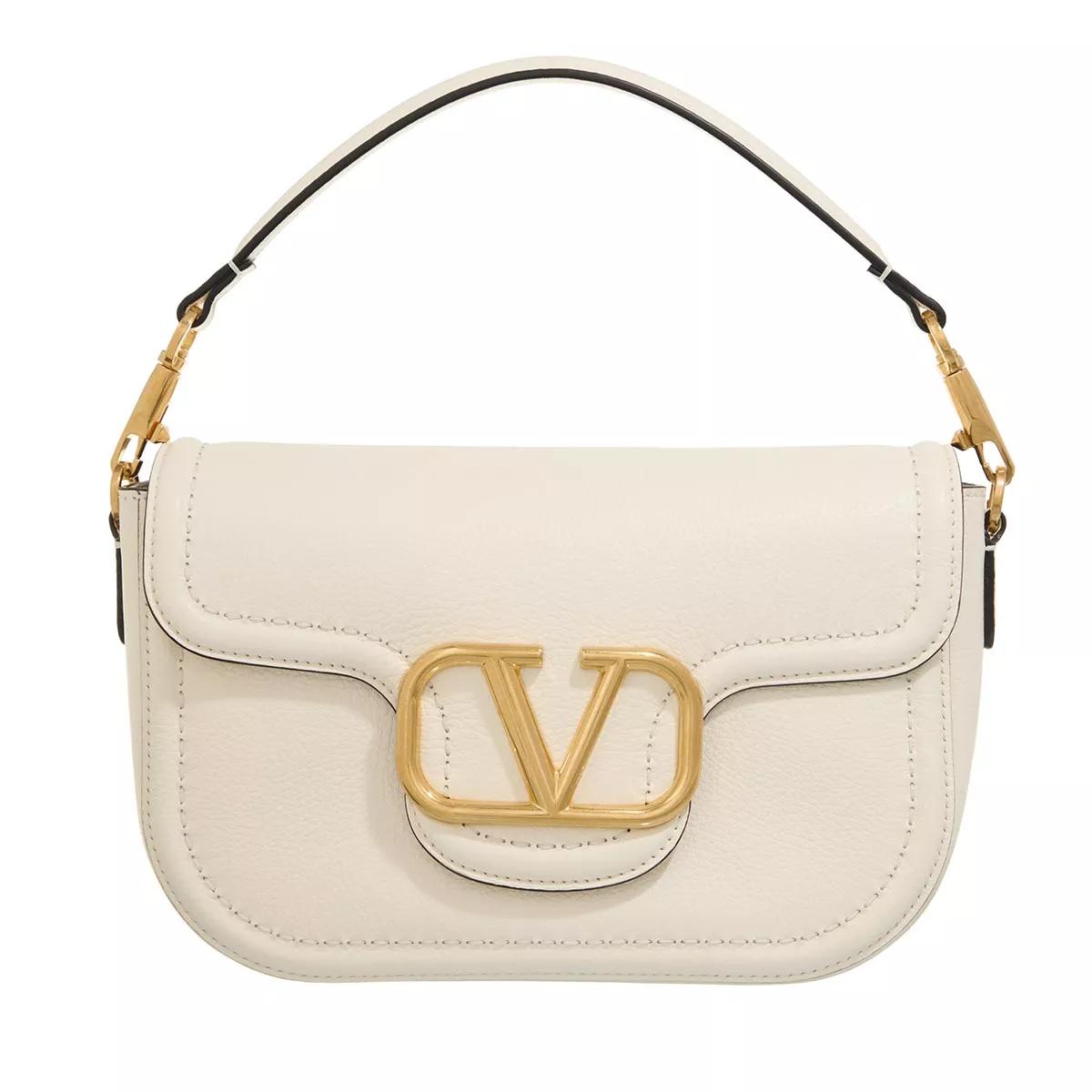 Valentino Garavani Shopper - Shoulder Bag Alltime Brass Logo - Gr. unisize - in Creme - für Damen