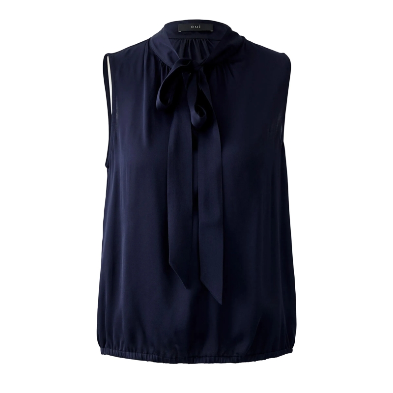 Oui Bluse Bluse dunkel-blau