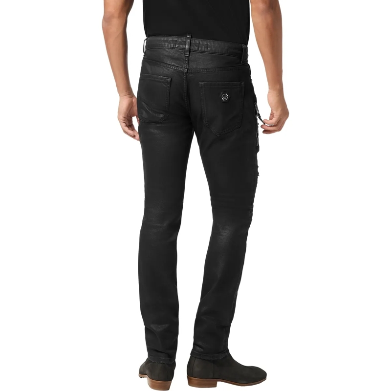 Philipp Plein Skinny-Leg-Jeans Rockstar-Fit Cocco Crocco Geprägt schwarz(Image 2)