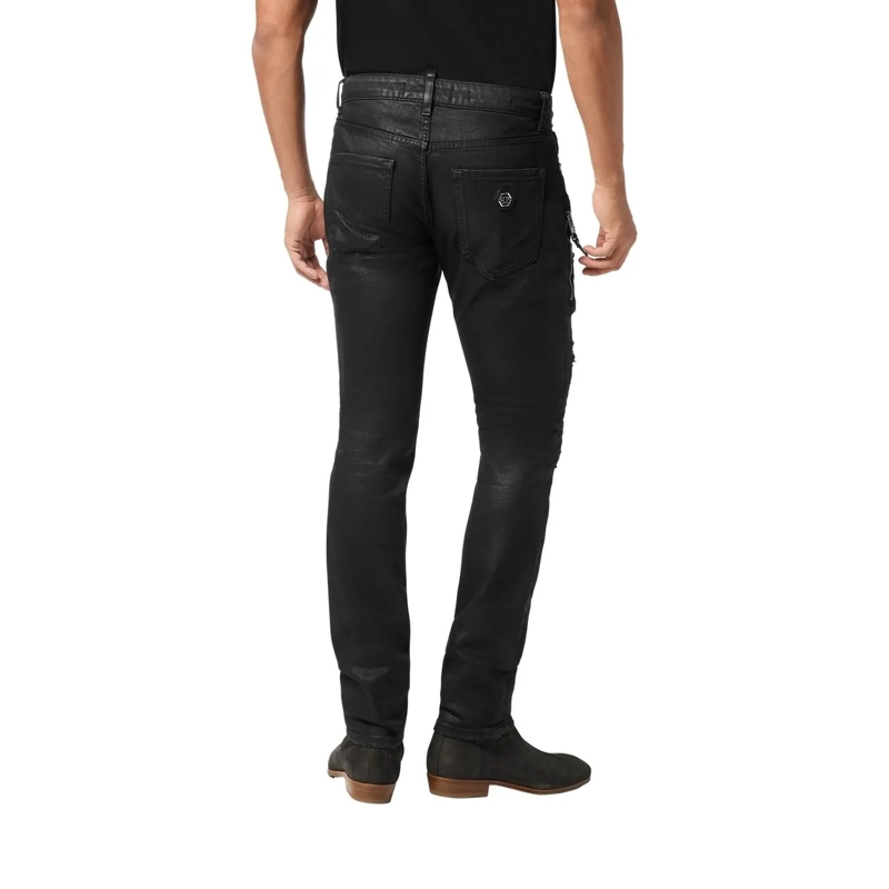Philipp Plein Skinny-Leg-Jeans Rockstar-Fit Cocco Crocco Geprägt schwarz(Image 4)