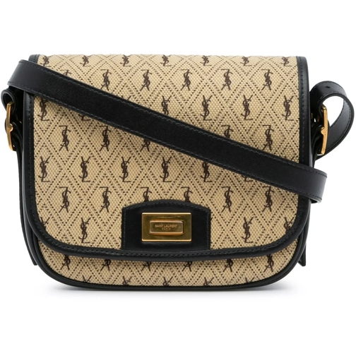 Saint Laurent Schultertasche Small Canvas Monogram All Over Crossbody schwarz