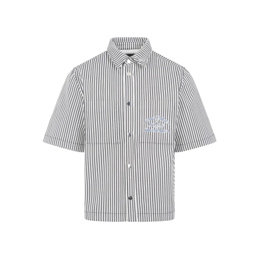 Amiri Shirts Black Cotton Motors Camp Shirt Black