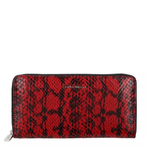 Coccinelle Metallic Viper Wallet Polish Red Portefeuille continental
