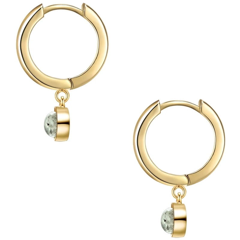 Glanzstücke München Ohrhänger Sterling Silber Creolen Labradorit gold(Image 3)