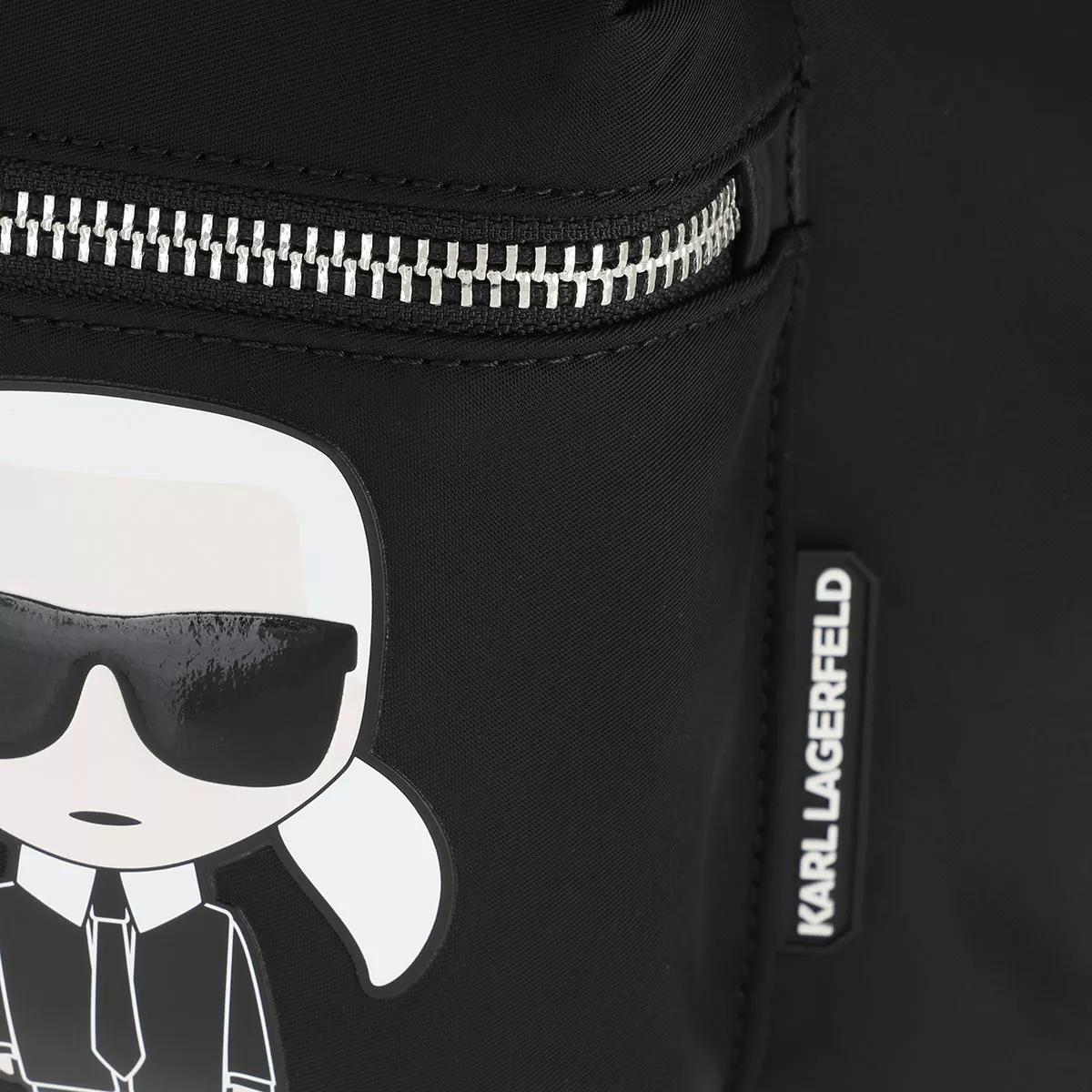 Karl Lagerfeld Ikonik Nylon Klassik Medium Backpack A999 Black