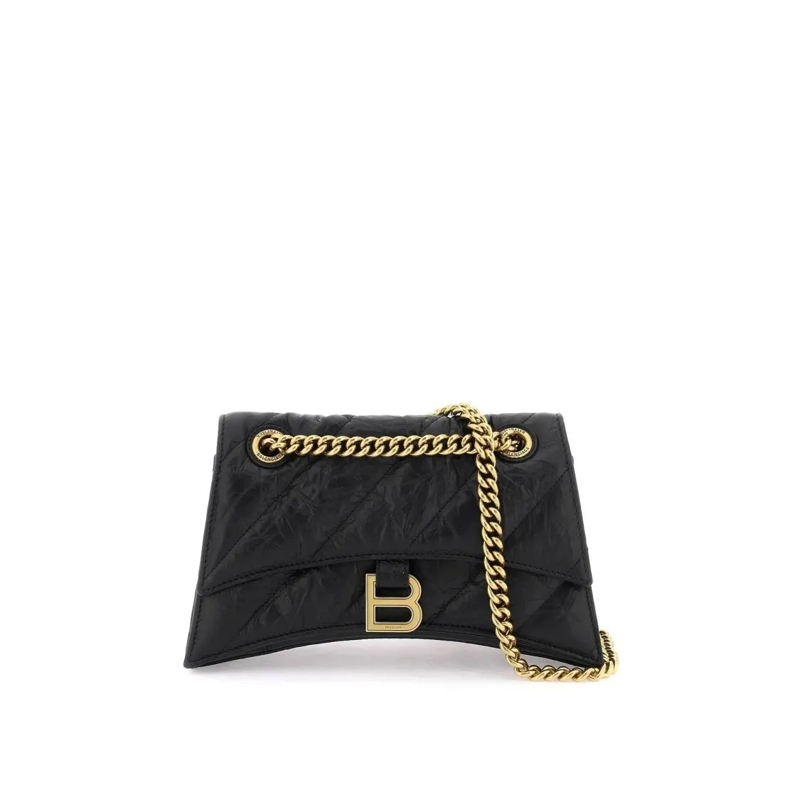 Balenciaga Schultertasche Crush Small Shoulder Bag Black